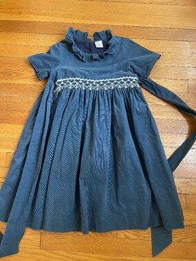 Little Larks Smocked Navy Dress